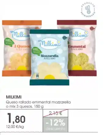 Supermercados Plaza MILKIMI Queso rallado emmental mozzarella oferta