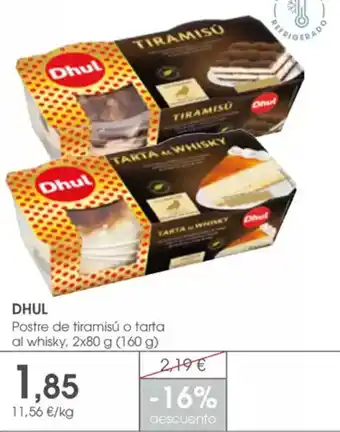 Supermercados Plaza DHUL Postre de tiramisú o tarta al whisky oferta