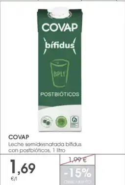 Supermercados Plaza COVAP Leche semidesnatada bifidus con postbióticos oferta