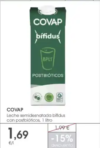 Supermercados Plaza COVAP Leche semidesnatada bifidus con postbióticos oferta