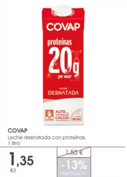 Supermercados Plaza COVAP Leche desnatada con proteínas oferta
