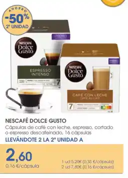 Supermercados Plaza NESCAFÉ DOLCE GUSTO Cápsulas de café con leche, espresso, cortado oferta