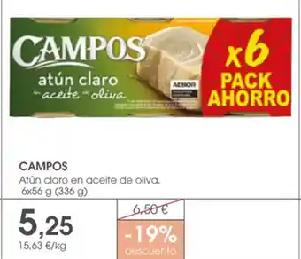 Supermercados Plaza CAMPOS Atún claro en aceite de oliva oferta