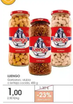 Supermercados Plaza LUENGO Garbanzo, alubia o lenteja cocida oferta