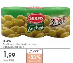 Supermercados Plaza SERPIS Aceitunas rellenas de anchoa oferta
