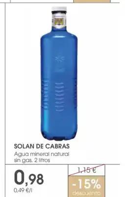 Supermercados Plaza SOLAN DE CABRAS Agua mineral natural sin gas oferta