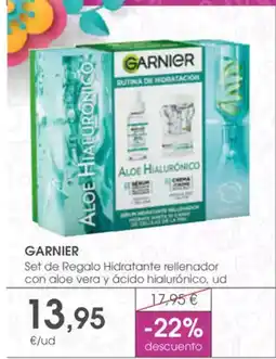 Supermercados Plaza GARNIER Set de Regalo Hidratante rellenador con aloe vera y ácido hialurónico oferta