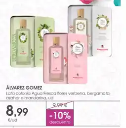 Supermercados Plaza ÁLVAREZ GOMEZ Lata colonia Agua Fresca flores verbena, bergamota, azahar o mandarina oferta