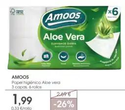 Supermercados Plaza AMOOS Papel higiénico Aloe vera oferta