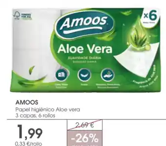Supermercados Plaza AMOOS Papel higiénico Aloe vera oferta