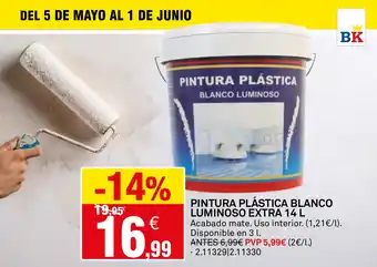 Bricoking Pintura plástica blanco luminoso extra oferta