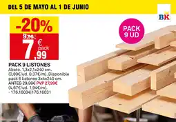 Bricoking Pack 9 listones oferta