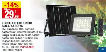 Bricoking Foco led exterior solar abora oferta