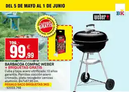 Bricoking Barbacoa compac weber + briquetas oferta