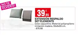 Bricoking Extensión respaldo set elements oferta