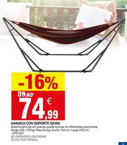 Bricoking Hamaca con soporte isora oferta