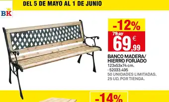Bricoking Banco madera/ hierro forjado oferta