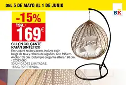 Bricoking Sillón colgante ratan sintetico oferta