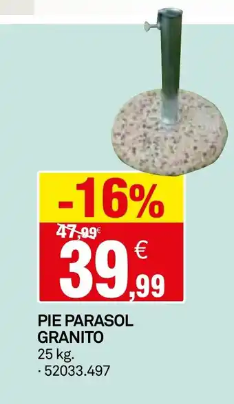 Bricoking Pie parasol granito oferta