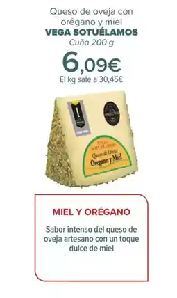 Carrefour VEGA SOTUÉLAMOS Queso de oveja con orégano y miel oferta