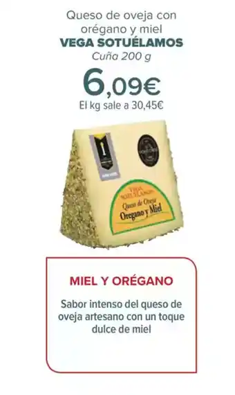 Carrefour VEGA SOTUÉLAMOS Queso de oveja con orégano y miel oferta