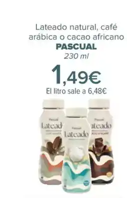 Carrefour PASCUAL Lateado natural, café arábica o cacao africano oferta