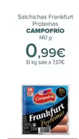 Carrefour CAMPOFRÍO Salchichas Frankfurt Proteínas oferta