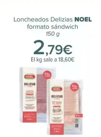 Carrefour NOEL Loncheados Delizias formato sándwich oferta