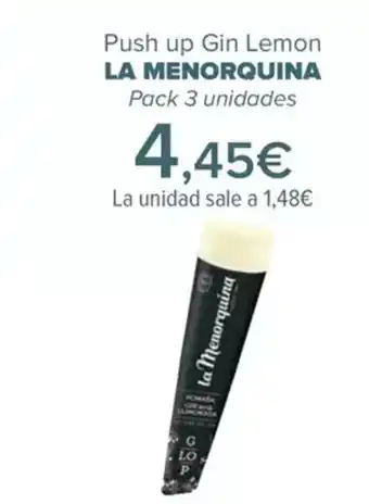 Carrefour LA MENORQUINA Push up Gin Lemon oferta