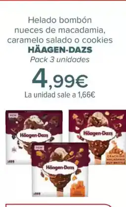 Carrefour HÄAGEN-DAZS Helado bombón nueces de macadamia, caramelo salado o cookies oferta