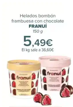 Carrefour FRANUÍ Helados bombón frambuesa con chocolate oferta