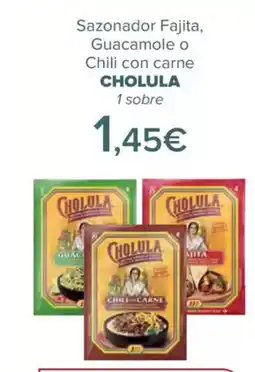 Carrefour CHOLULA Sazonador Fajita, Guacamole o Chili con carne oferta