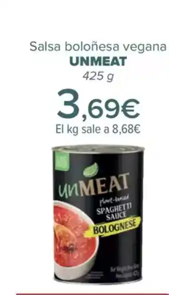 Carrefour UNMEAT Salsa boloñesa vegana oferta
