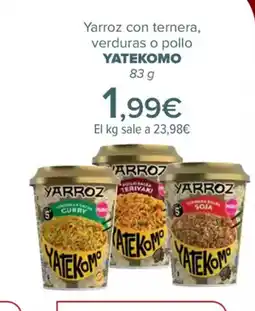Carrefour YATEKOMO Yarroz con ternera, verduras o pollo oferta