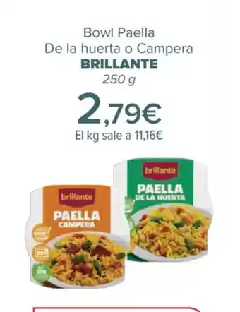 Carrefour BRILLANTE Bowl Paella De la huerta o Campera oferta