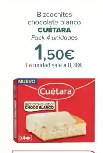 Carrefour CUÉTARA Bizcochitos chocolate blanco oferta