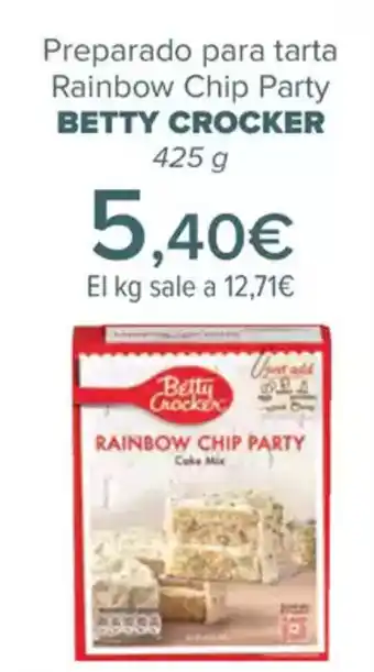 Carrefour BETTY CROCKER Preparado para tarta Rainbow Chip Party oferta