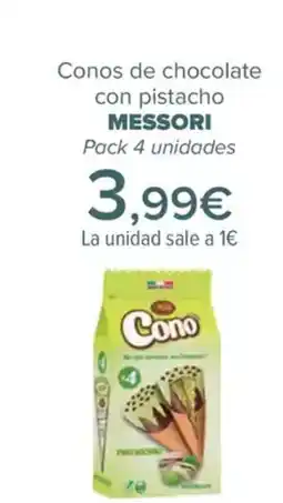Carrefour MESSORI Conos de chocolate con pistacho oferta