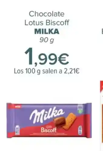 Carrefour MILKA Chocolate Lotus Biscoff oferta