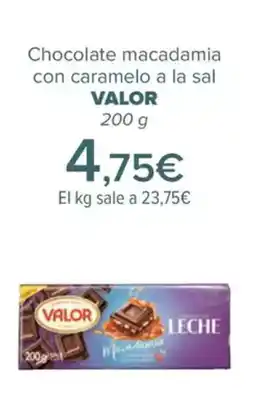 Carrefour VALOR Chocolate macadamia con caramelo a la sal oferta