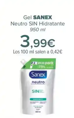 Carrefour SANEX Gel Neutro SIN HIdratante oferta