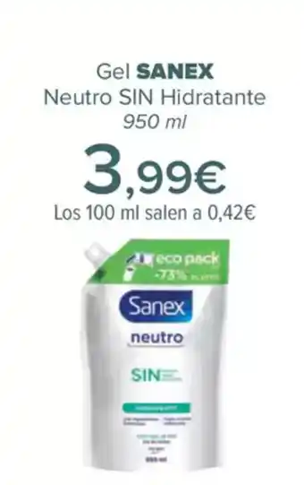 Carrefour SANEX Gel Neutro SIN HIdratante oferta