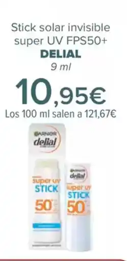 Carrefour DELIAL Stick solar invisible super UV FPS50+ oferta