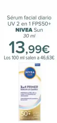 Carrefour NIVEA Sérum facial diario UV 2 en 1 FPS50+ oferta