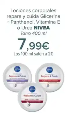 Carrefour NIVEA Lociones corporales repara y cuida Glicerina + Panthenol, Vitamina E o Urea oferta
