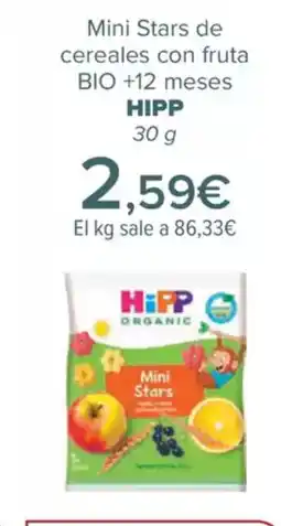 Carrefour HIPP Mini Stars de cereales con fruta BIO +12 meses oferta