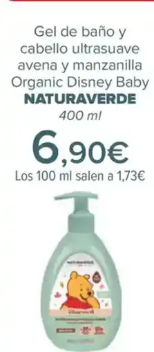 Carrefour NATURAVERDE Gel de baño y cabello ultrasuave avena y manzanilla Organic Disney Baby oferta