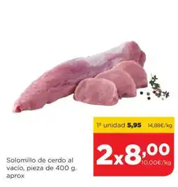 Alimerka Solomillo de cerdo al vacío, pieza de 400 g. aprox oferta