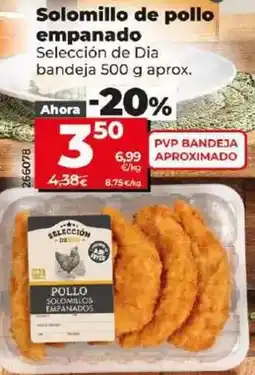Dia Selección de dia - solomillo de pollo empanado bandeja 500 g aprox oferta