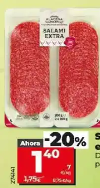 Dia Dia nuestra alacena - salami extra en lonchas pack-2 x 100 g oferta